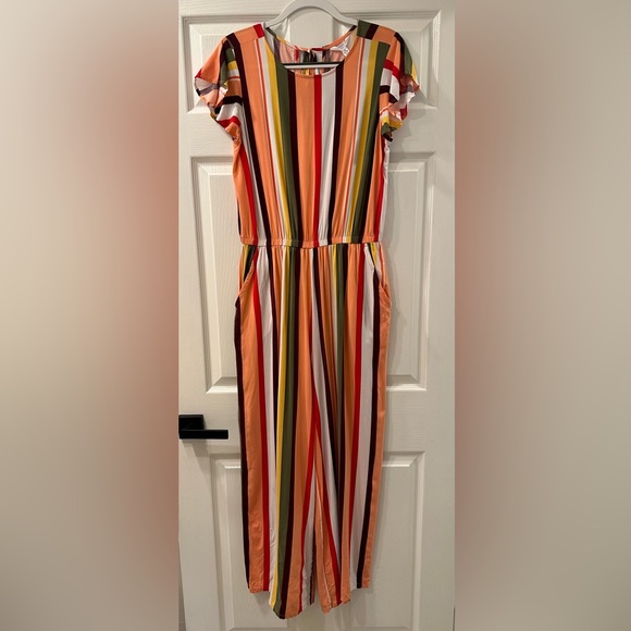 Time and Tru Pants - Time and Tru Striped Jumpsuit